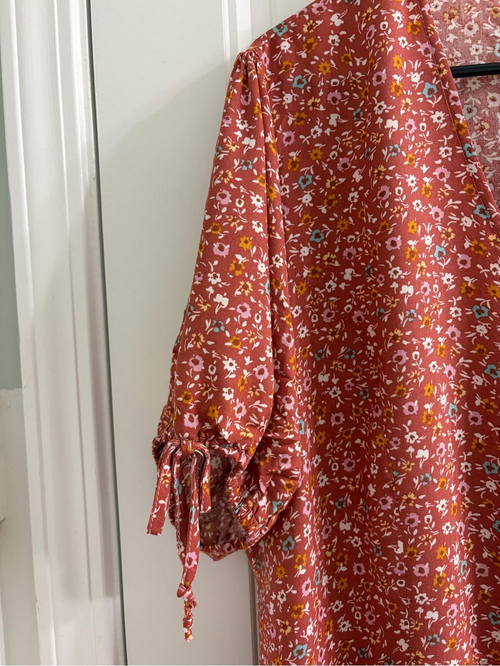 Liberty Love Rust Floral Button-Front Midi Dress 3X Cottagecore Boho - Picture 6 of 12
